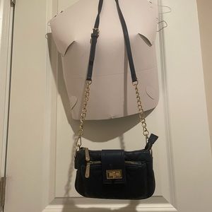 Charming Charlie’s Blue and Gold Crossbody Purse